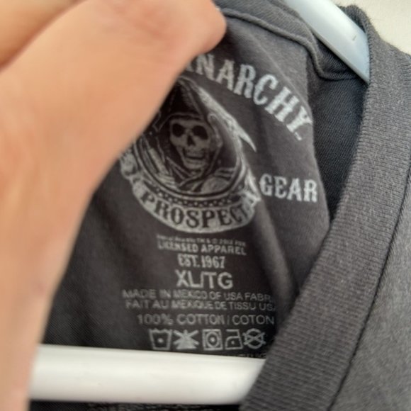 Sons Of Anarchy Men Gray Short Sleeves Skull T-shirt Size XL - Picture 4 of 7